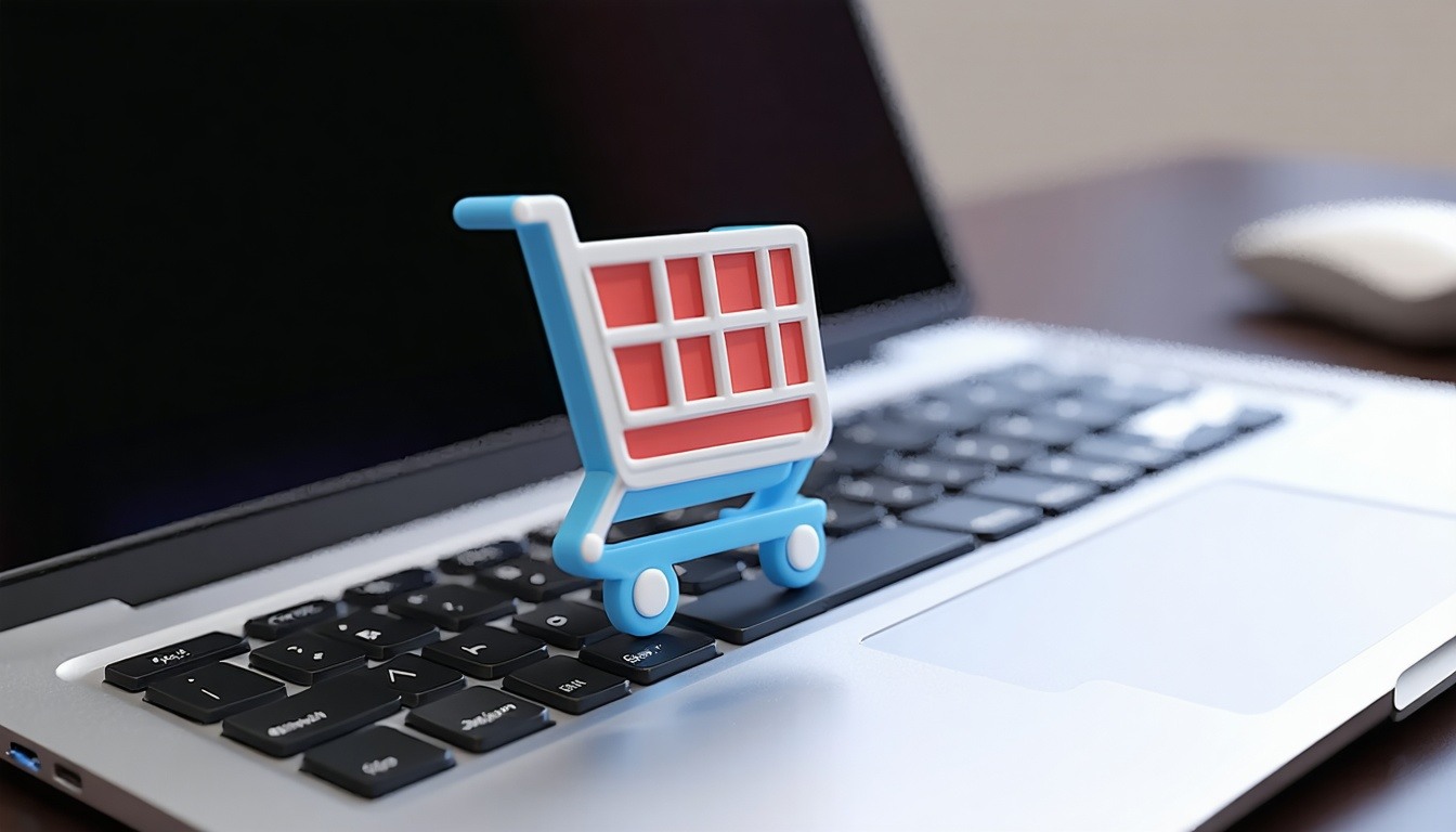 webshop icon on a laptop