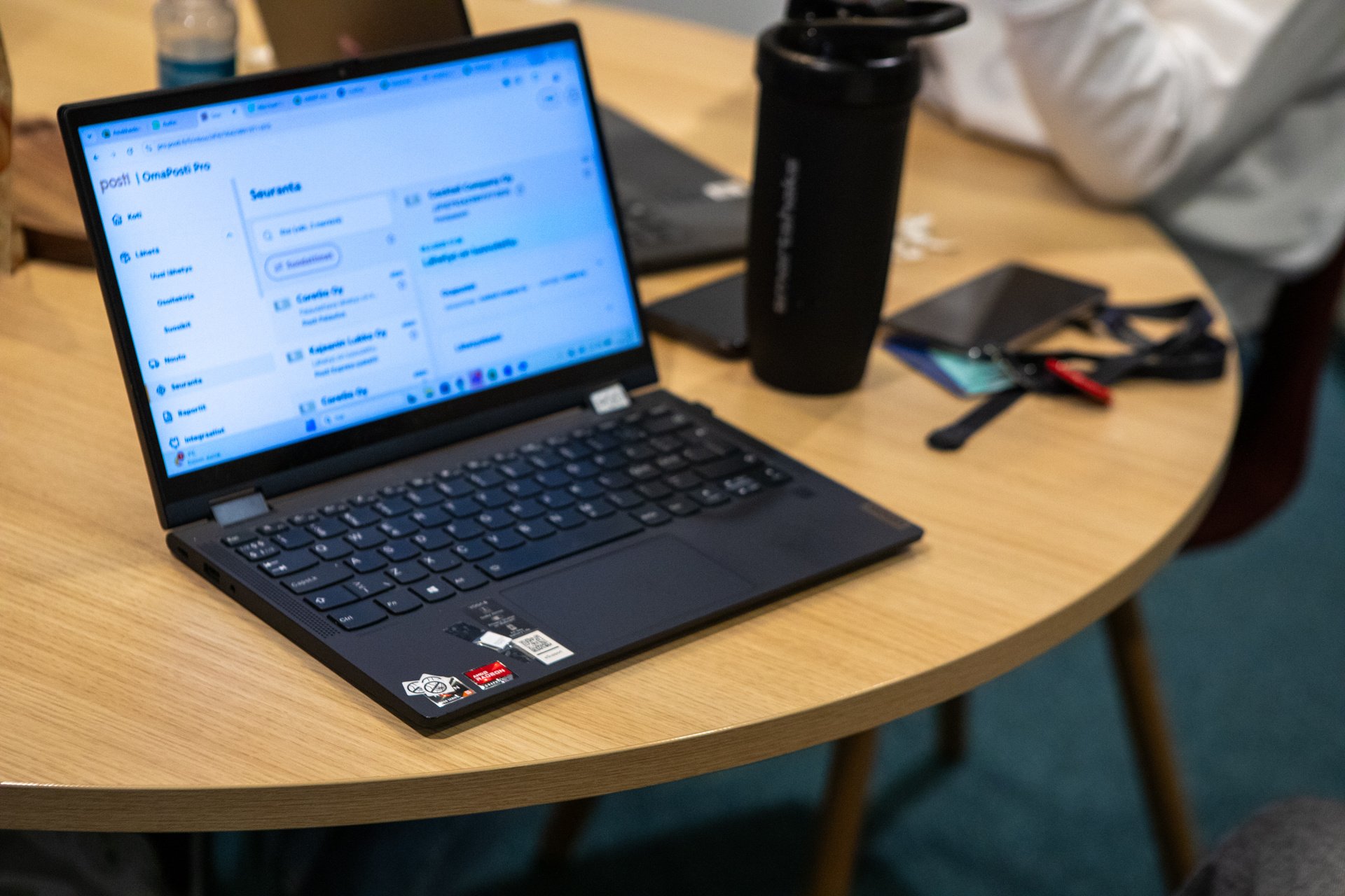 computer on a table